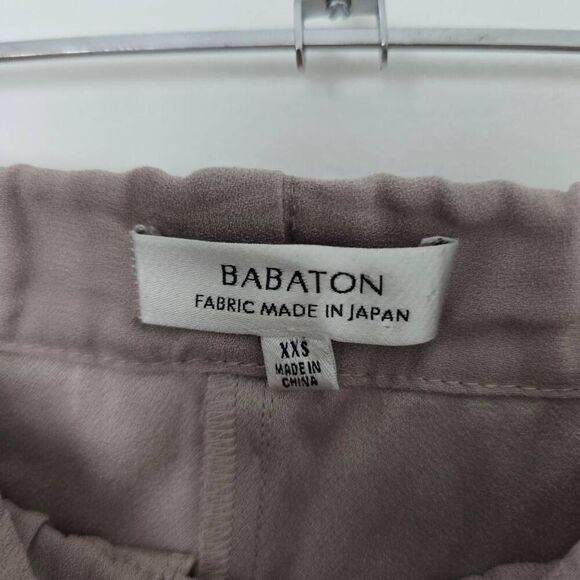 Aritzia Babaton Pants Womens 2XS Brown Pleated Pull On Elastic Waist Tapered Leg - Picture 4 of 7